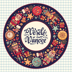 Vesele vanoce -  greeting cards. Xmas in the Czech Republic. 