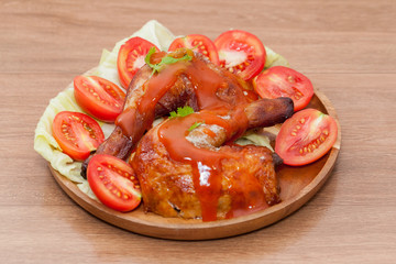 roast wing chicken with sauce