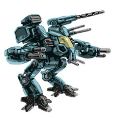 The combat vehicle. Science fiction illustration.