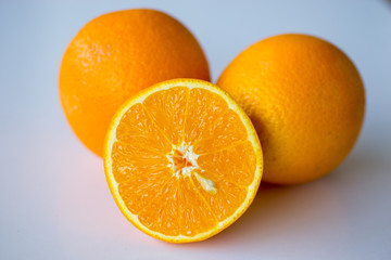orange mandarins on white background