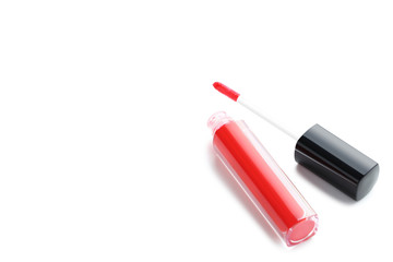 Colorful lip gloss isolated on a white background