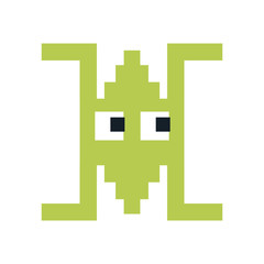 videogame pixel character icon image vector illustration design 