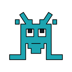 Fototapeta premium videogame pixel character icon image vector illustration design 