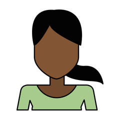 dark skin woman avatar icon image vector illustration design 