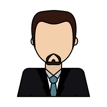 bearded businessman avatar icon image vector illustration design 