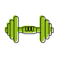 Obraz premium dumbbell weightlifitng icon image vector illustration design green color
