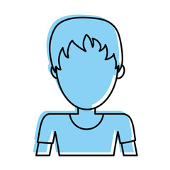 woman with pixie haircut avatar icon image vector illustration design blue color