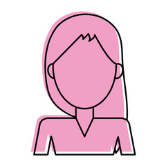 woman avatar icon image vector illustration design  pink color