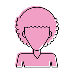 woman with afro hair  avatar icon image vector illustration design  pink color