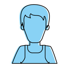man avatar icon image vector illustration design  blue color