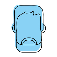 bearded man avatar icon image vector illustration design  blue color