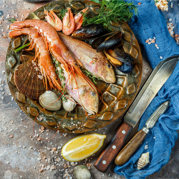 Image of fish, shrimp, shellfish