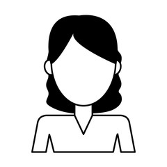 woman avatar icon image vector illustration design  black and white