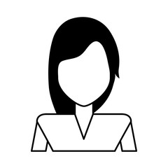woman avatar icon image vector illustration design  black and white