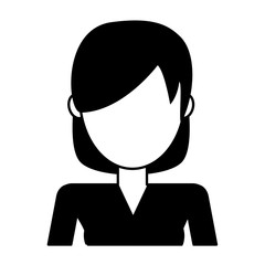 woman avatar icon image vector illustration design  black and white