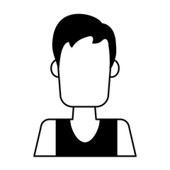 man avatar icon image vector illustration design  black and white