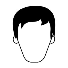 man avatar icon image vector illustration design  black and white