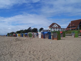 Beach chairs at Baltic Sea