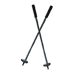 ski sticks winter sport accessory elements vector illustration