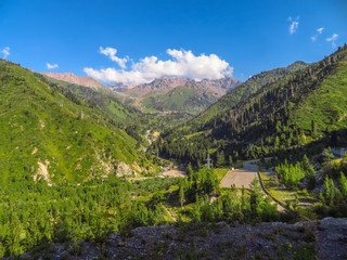 Fototapeta na wymiar Almaty - mountains and Shymbulak ski resort
