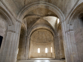 Interior of  Abbey of St. Peter in Montmajour near Arles, France