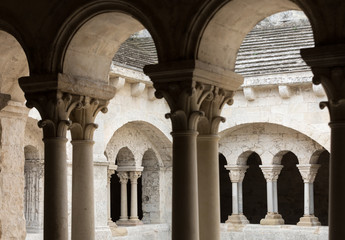 Fototapeta na wymiar Cloisters in the Abbey of St. Peter in Montmajour near Arles, France