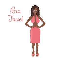 African girl in bra towel