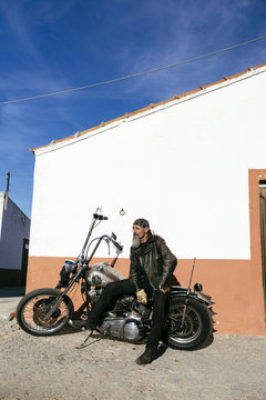 Motorcyclist aged man