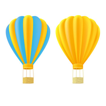 Yellow And Orange Air Ballon With Basket