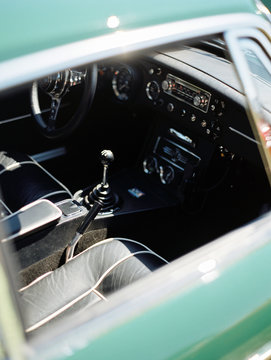 vintage green car