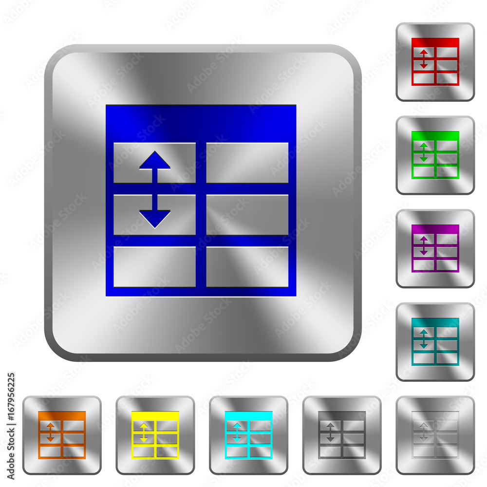 Aufkleber spreadsheet adjust table row height rounded square steel buttons