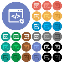 Web development round flat multi colored icons