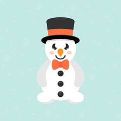 cartoon cute snowman with tie