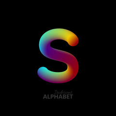 3d iridescent gradient letter S.