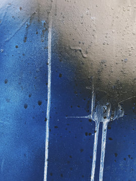 Close up of graffiti paint on mailbox