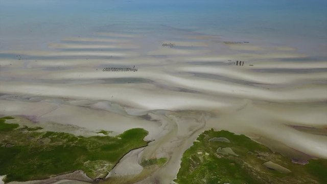 Aerial View of Sand Flats in Cape Cod Bay