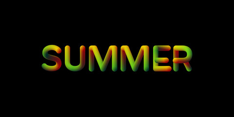 3d gradient Summer season sign
