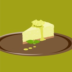 Peace of cake with fruit