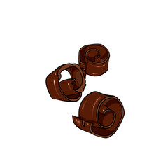 A set of chocolate. Vector chocolate chips. Realistic sweets. Illustration for a postcard or a poster.