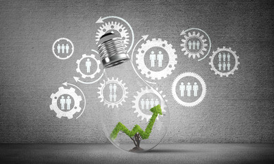 Progressing graph inside lightbulb.