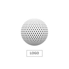 Halftone 3d sphere isolated on white background.