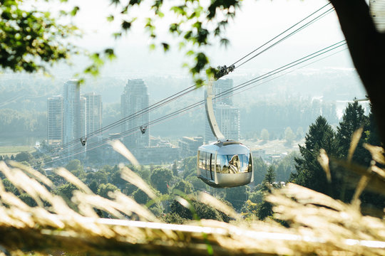 Beautiful Skytram in Urban City