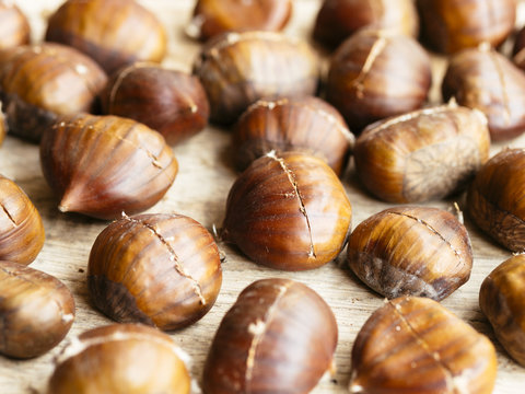 Scored chestnuts
