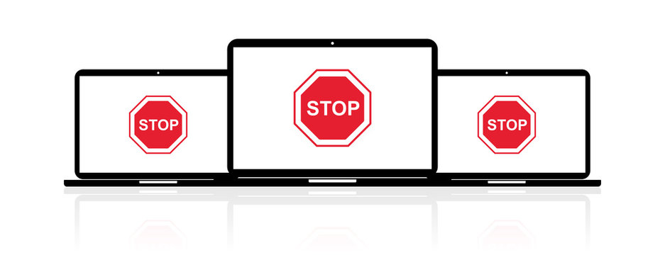 Laptop Banner - Stoppschild