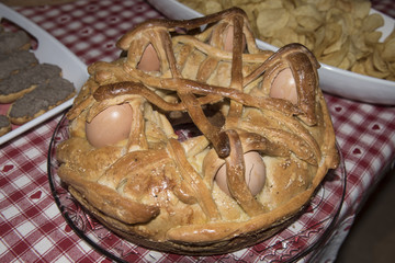 Typical neapolitan Easter dish named casatiello