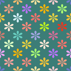 Flower color seamless pattern