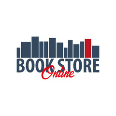 Book Store Online Logo. Education and book emblem. Vector illustration.