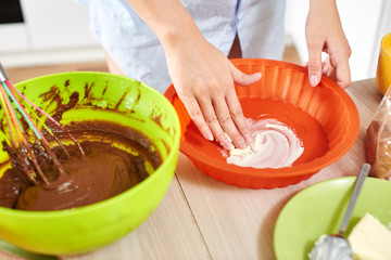 Cooking dessert closeup in the kitchen
