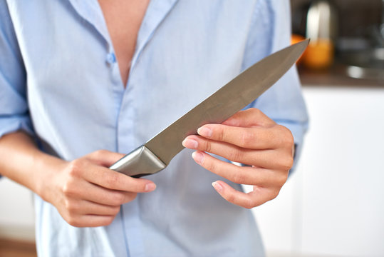 kitchen knife in the hands