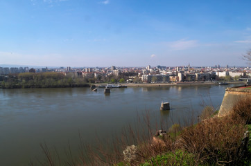 Obraz premium View at Novi Sad Cit, from Petrovaradin fortres, Serbia